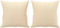 vidaXL Zierkissen 2 Stk. Creme 40x40 cm Stoff