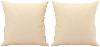 vidaXL Dekokissen 2er-Set, Stoff, cremefarben, 40x40cm (349473)