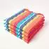 Homescapes Gestreiftes Sitzkissen 100% Baumwolle, bunt, 4er-Set (40x40cm)