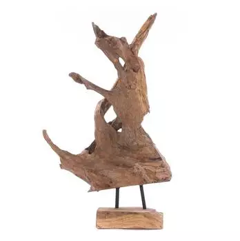 Xtradefactory Treibholz-Skulptur "Roots 40" aus Teakholz, rustikal, 32x40cm