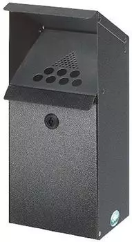 Proregal Großvolumiger Wandascher Mit Schutzdach 3,7 Liter HxBxT 41 x 18 x 15 cm Verzinkter Stahl Grau