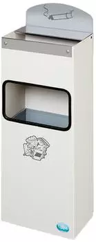 Proregal Robuster Wandascher Mit Schild 4 Liter HxBxT 55 x 14,5 x 22 cm Verzinkter Stahl Weiß