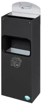 Proregal Robuster Wandascher Mit Schild 4 Liter HxBxT 55 x 14,5 x 22 cm Verzinkter Stahl Anthrazit