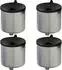 Proregal SparSet 4x Runder Feuerlöschender Wandaschenbecher 2 Liter HxØ 16 x 16 cm Metal Silber Mit Schwarzem Deckel