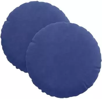 vidaXL Sitzkissen 2 St&uuml;ck Polizeiblau &Oslash; 30 x 13 cm Samt 42014111