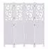 MCW Paravent T568 Ornamente Klappbar Paulownia Holz 170x160cm Weiß