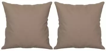 vidaXL Zierkissen 2er-Set taupe 40x40cm Mikrofasergewebe (349495)