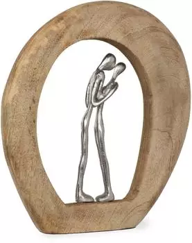 Moritz Skulptur Liebespaar Hochzeit, Holz, 23x4x26cm