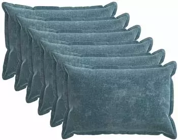 vidaXL Kissenbezug 6 stk. HOUTEN Blau 50 x 75 cm Chenille-Stoff