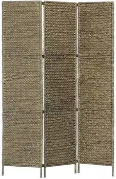 vidaXL Paravent 3-teilig, Wasserhyazinthe, braun, 116×160cm (247346)