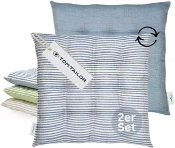 Tom Tailor Freshstripe Sitzkissen 40x40cm, blau, 2er-Set (75320-080-40-40-2)