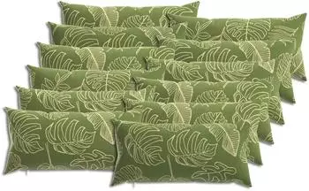 vidaXL Kissenbezug 12 pcs HEERLEN Blattdesign 40 x 80 cm Polyester