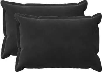 vidaXL Kissenbezug 2 pcs HOUTEN Schwarz 50 x 80 cm Samt