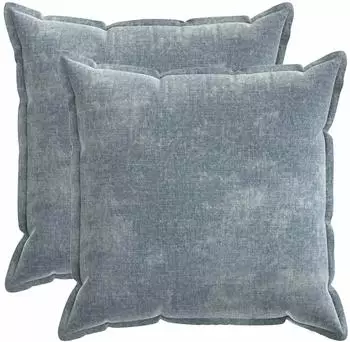 vidaXL Kissenbezug 2 stk. HOUTEN Himmelblau 80 x 80 cm Chenille-Stoff