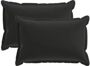 vidaXL Kissenbezug 2 stk. HOUTEN Schwarz 30 x 50 cm Polyester