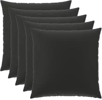 vidaXL Kissenbezug 6 pcs HEERLEN Schwarz 60 x 60 cm Polyester