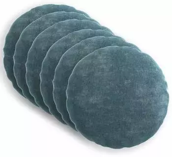 vidaXL Kissenbezug 6 stk. HEERLEN Blau Ø 40 cm Chenille-Stoff