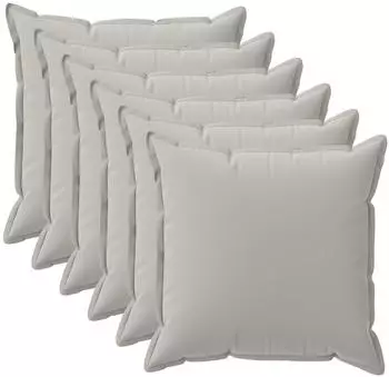 vidaXL Kissenbezug 6 stk. HOUTEN Grau 45 x 45 cm Polyester