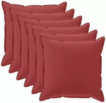 vidaXL Kissenbezug 6 stk. HOUTEN Weinrot 40 x 40 cm Polyester