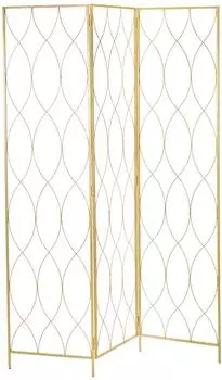 Xtradefactory Paravent "Lounge" 3-teilig, Metall, gold, 170x120cm (10004135)