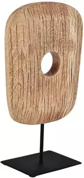 Eglo Hokuta Skulptur mit Sockel, Holz natur / Metall schwarz, 33,5cm (427055)
