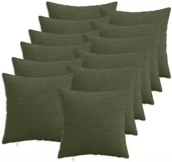 vidaXL Kissenbezug 12 pcs HEERLEN Grün 45 x 45 cm Cord
