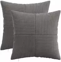 vidaXL Kissenbezug 2 pcs ALMELO Dunkelgrau 40 x 40 cm Cord