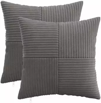 vidaXL Kissenbezug 2 pcs ALMELO Dunkelgrau 40 x 40 cm Cord