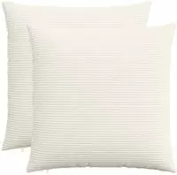 vidaXL Kissenbezug 2 pcs HEERLEN Creme 65 x 65 cm Cord