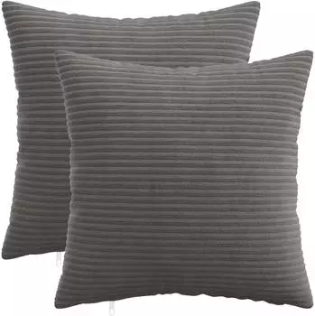 vidaXL Kissenbezug 2 pcs HEERLEN Dunkelgrau 35 x 35 cm Cord
