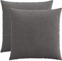 vidaXL Kissenbezug 2 pcs HEERLEN Dunkelgrau 55 x 55 cm Cord