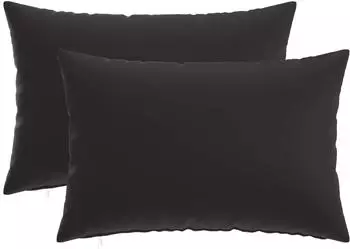 vidaXL Kissenbezug 2 pcs HEERLEN Schwarz 40 x 60 cm Polyester