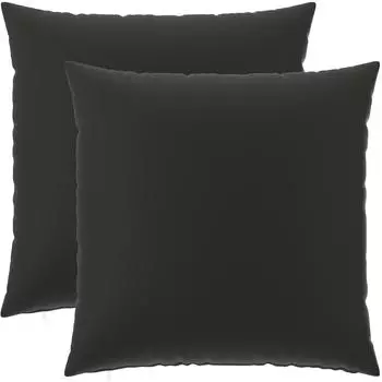 vidaXL Kissenbezug 2 pcs HEERLEN Schwarz 65 x 65 cm Polyester
