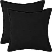 vidaXL Kissenbezug 2 pcs HOUTEN Schwarz 70 x 70 cm Boucl&eacute;