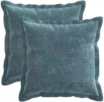 vidaXL Kissenbezug 2 stk. HOUTEN Blau 50 x 50 cm Chenille-Stoff