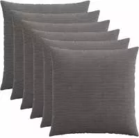 vidaXL Kissenbezug 6 pcs HEERLEN Dunkelgrau 70 x 70 cm Cord