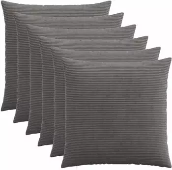 vidaXL Kissenbezug 6 pcs HEERLEN Dunkelgrau 70 x 70 cm Cord