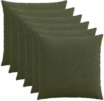 vidaXL Kissenbezug 6 pcs HEERLEN Gr&uuml;n 70 x 70 cm Cord