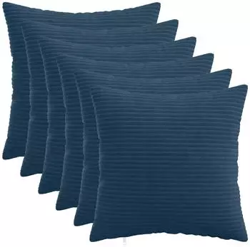 vidaXL Kissenbezug 6 pcs HEERLEN Marineblau 35 x 35 cm Cord