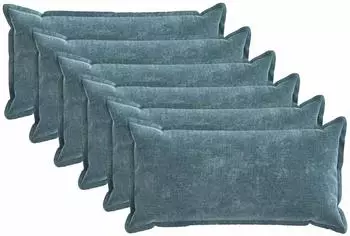 vidaXL Kissenbezug 6 stk. HOUTEN Blau 40 x 70 cm Chenille-Stoff