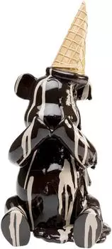 KARE Deko Figur Sitting Gelato Bear Schwarz 37cm