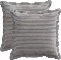 vidaXL Kissenbezug 2 stk. HOUTEN Hellgrau 45 x 45 cm Cord