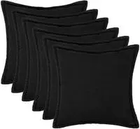 vidaXL Kissenbezug 6 pcs HOUTEN Schwarz 65 x 65 cm Boucl&eacute;