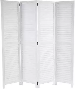 Mendler HWC-C30 Paravent Shabby-Look, 170x160cm, wei&szlig; (45836)