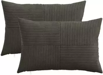 vidaXL Kissenbezug 2 pcs ALMELO Anthrazit 50 x 80 cm Cord