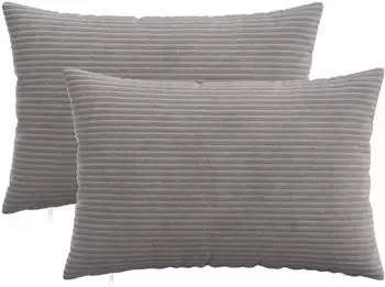vidaXL Kissenbezug 2 pcs HEERLEN Hellgrau 50 x 70 cm Cord