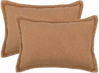 vidaXL Kissenbezug 2 pcs HOUTEN Beige 50 x 80 cm Boucl&eacute;