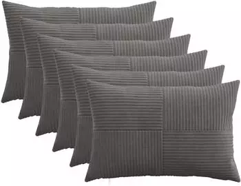 vidaXL Kissenbezug 6 pcs ALMELO Dunkelgrau 40 x 60 cm Cord