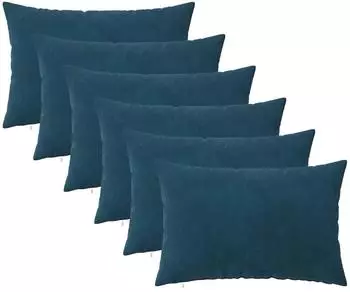 vidaXL Kissenbezug 6 pcs HEERLEN Blau 30 x 50 cm Samt