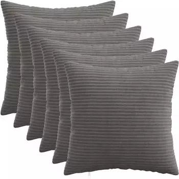 vidaXL Kissenbezug 6 pcs HEERLEN Dunkelgrau 35 x 35 cm Cord